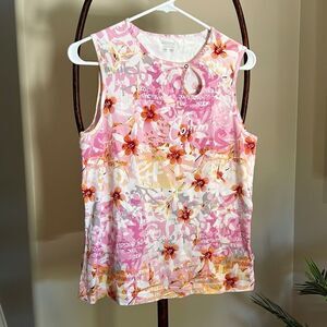 COLUMBIA  Floral Tank Size L